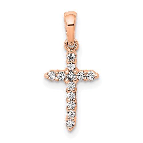 14k-rose-gold-polished-diamond-cross-pendant-SolomonJeweler-Wichita-KS-CustomJewelry