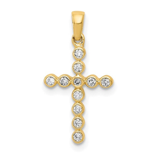 14k-polished-1-10ct-diamond-cross-pendant-SolomonJeweler-Wichita-KS-CustomJewelry