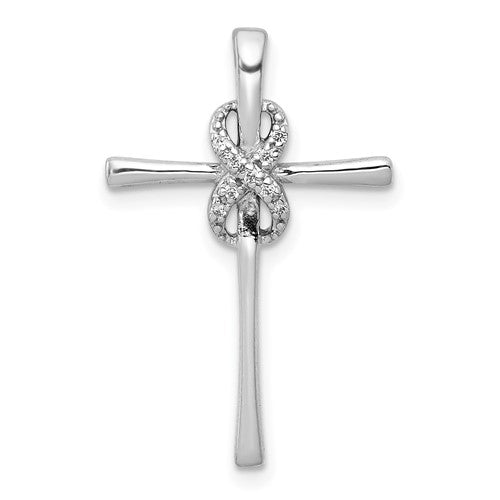 14k-white-gold-03ct-diamond-infinity-cross-chain-slide-SolomonJeweler-Wichita-KS-CustomJewelry