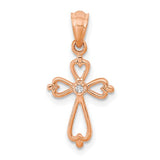 14k-rose-gold-diamond-accented-cross-pendant-SolomonJeweler-Wichita-KS-CustomJewelry