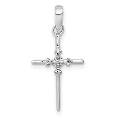14k-white-gold-01ct-diamond-polished-cross-pendant-SolomonJeweler-Wichita-KS-CustomJewelry