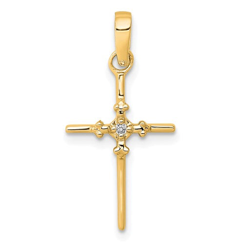 14k-01ct-diamond-polished-cross-pendant-SolomonJeweler-Wichita-KS-CustomJewelry