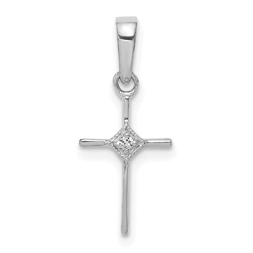 14k-white-gold-small-01ct-diamond-cross-pendant-SolomonJeweler-Wichita-KS-CustomJewelry
