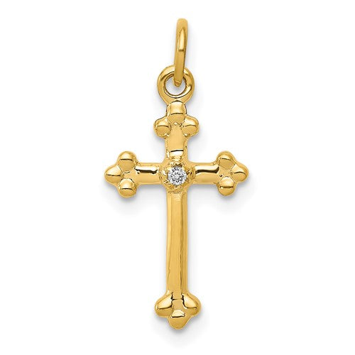 14k-small-diamond-budded-cross-pendant-SolomonJeweler-Wichita-KS-CustomJewelry