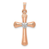 14k-two-tone-diamond-polished-hollow-latin-heart-cross-pendant-SolomonJeweler-Wichita-KS-CustomJewelry