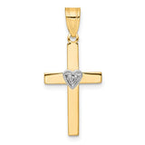 14k-two-tone-01ct-diamond-heart-cross-pendant-SolomonJeweler-Wichita-KS-CustomJewelry