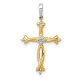 14k-two-tone-1-20ct-diamond-cross-pendant-SolomonJeweler-Wichita-KS-CustomJewelry