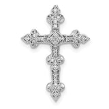 14k-white-gold-1-6ct-diamond-filigree-cross-chain-slide-SolomonJeweler-Wichita-KS-CustomJewelry
