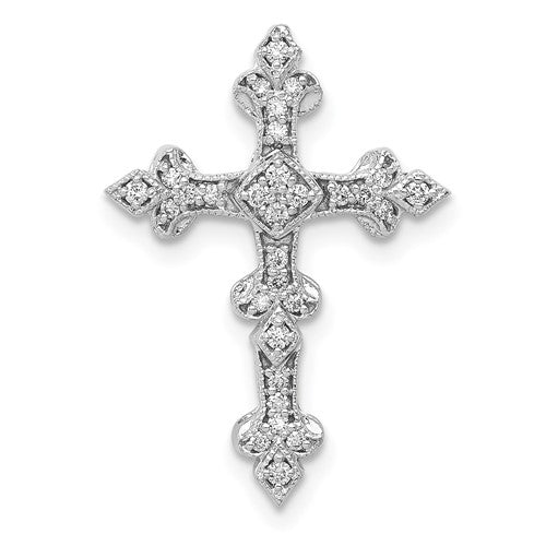 14k-white-gold-1-6ct-diamond-filigree-cross-chain-slide-SolomonJeweler-Wichita-KS-CustomJewelry