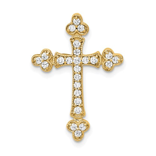 14k-1-4ct-diamond-budded-cross-chain-slide-SolomonJeweler-Wichita-KS-CustomJewelry
