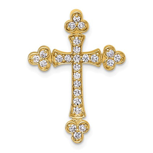 14k-1-2ct-diamond-budded-cross-chain-slide-SolomonJeweler-Wichita-KS-CustomJewelry