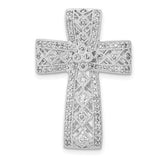 14k-white-gold-1-2ct-diamond-filigree-cross-chain-slide-SolomonJeweler-Wichita-KS-CustomJewelry