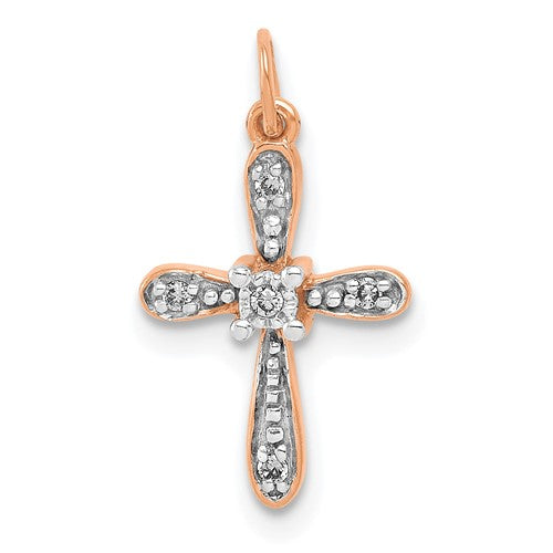 14k-rose-gold-03ct-diamond-cross-charm-SolomonJeweler-Wichita-KS-CustomJewelry
