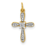 14k-and-rhodium-03ct-diamond-cross-charm-SolomonJeweler-Wichita-KS-CustomJewelry