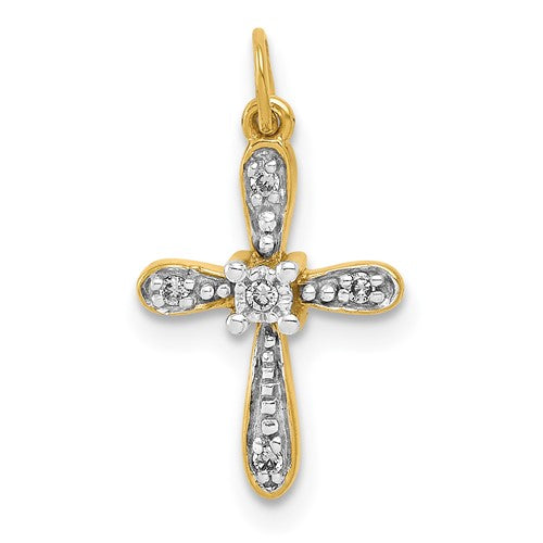 14k-and-rhodium-03ct-diamond-cross-charm-SolomonJeweler-Wichita-KS-CustomJewelry
