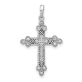 14k-white-gold-1-10ct-diamond-filigree-budded-cross-pendant-SolomonJeweler-Wichita-KS-CustomJewelry