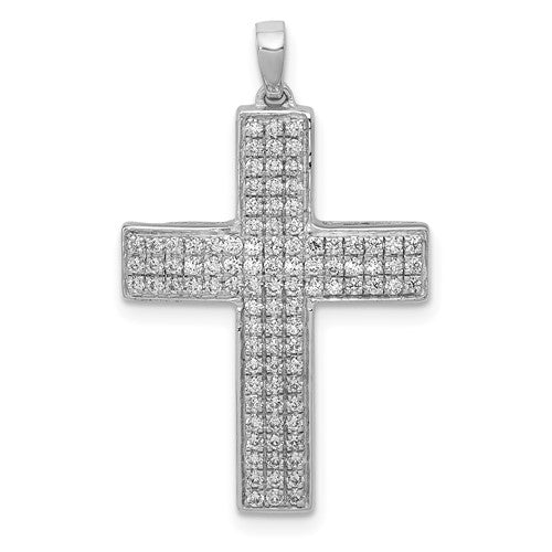 14k-white-gold-1-2ct-diamond-latin-cross-pendant-SolomonJeweler-Wichita-KS-CustomJewelry