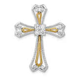14k-two-tone-1-3ct-diamond-cross-chain-slide-SolomonJeweler-Wichita-KS-CustomJewelry