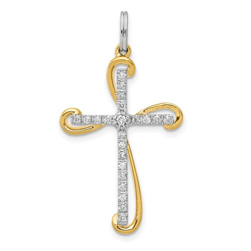 14k-two-tone-1-6ct-diamond-cross-pendant-SolomonJeweler-Wichita-KS-CustomJewelry