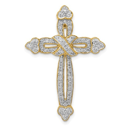 14k-5-8ct-diamond-budded-cross-chain-slide-SolomonJeweler-Wichita-KS-CustomJewelry