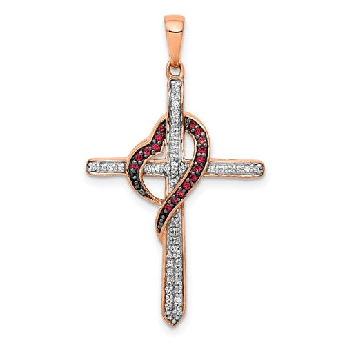 14k-rose-gold-red-and-white-diamond-cross-w-heart-pendant-SolomonJeweler-Wichita-KS-CustomJewelry
