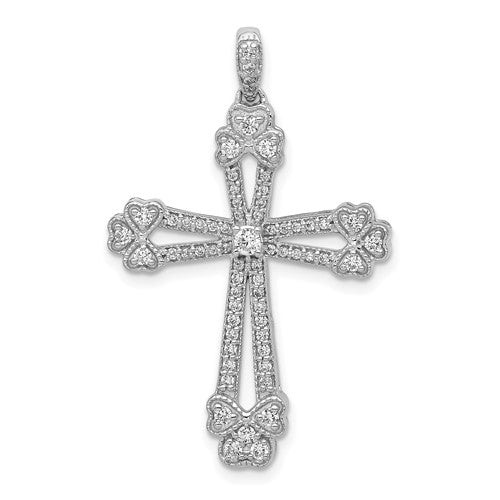 14k-white-gold-3-8ct-diamond-budded-cross-pendant-SolomonJeweler-Wichita-KS-CustomJewelry