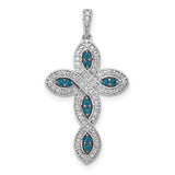 14k-white-gold-white-and-blue-diamond-cross-pendant-SolomonJeweler-Wichita-KS-CustomJewelry