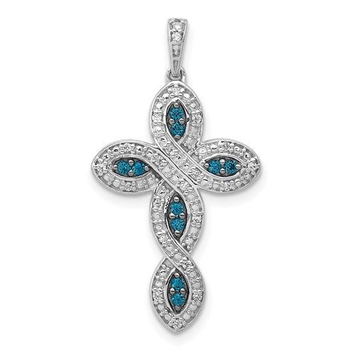 14k-white-gold-white-and-blue-diamond-cross-pendant-SolomonJeweler-Wichita-KS-CustomJewelry