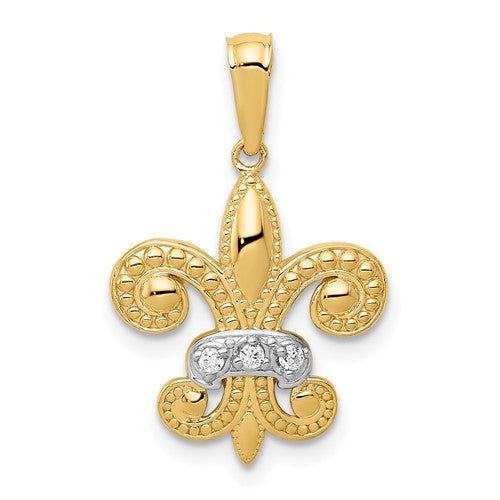 14k-w-rhodium-polished-diamond-fleur-de-lis-pendant-SolomonJeweler-Wichita-KS-CustomJewelry