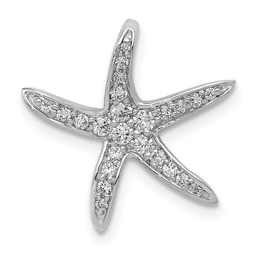 14k-white-gold-diamond-starfish-chain-slide-pendant-SolomonJeweler-Wichita-KS-CustomJewelry