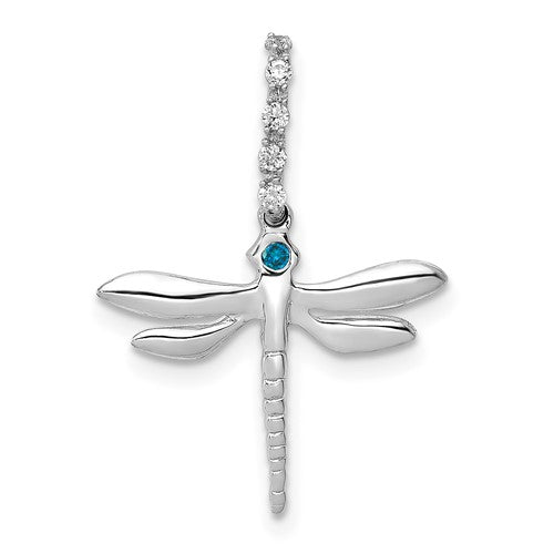 14k-white-gold-blue-and-white-diamond-dragonfly-pendant-SolomonJeweler-Wichita-KS-CustomJewelry