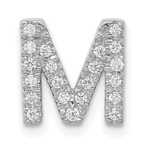 14k-white-gold-diamond-letter-m-initial-charm-SolomonJeweler-Wichita-KS-CustomJewelry