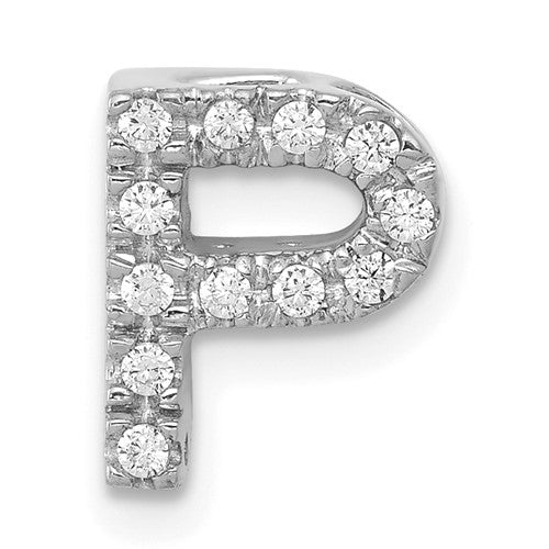 14k-white-gold-diamond-letter-p-initial-charm-SolomonJeweler-Wichita-KS-CustomJewelry