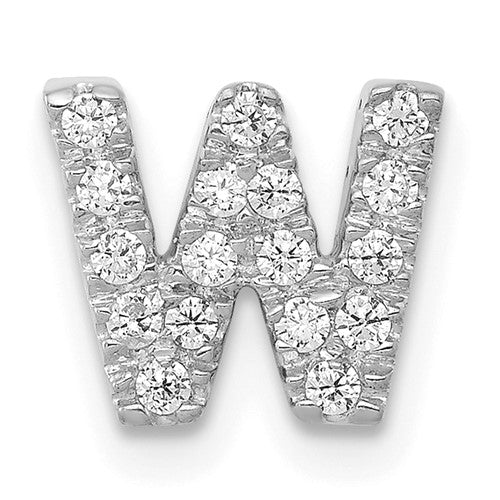 14k-white-gold-diamond-letter-w-initial-charm-SolomonJeweler-Wichita-KS-CustomJewelry