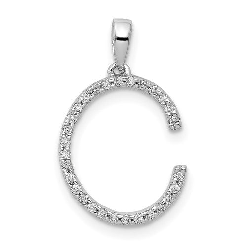 14k-white-gold-diamond-letter-c-initial-pendant-SolomonJeweler-Wichita-KS-CustomJewelry