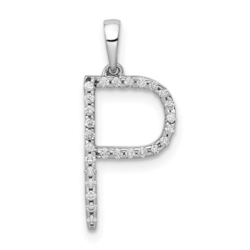 14k-white-gold-diamond-letter-p-initial-pendant-SolomonJeweler-Wichita-KS-CustomJewelry