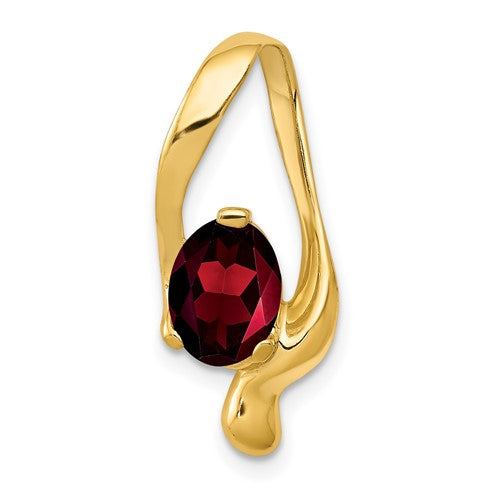 14k-8x6mm-oval-garnet-slide-SolomonJeweler-Wichita-KS-CustomJewelry
