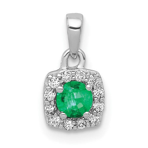 14k-white-gold-diamond-and-20-emerald-square-halo-pendant-SolomonJeweler-Wichita-KS-CustomJewelry