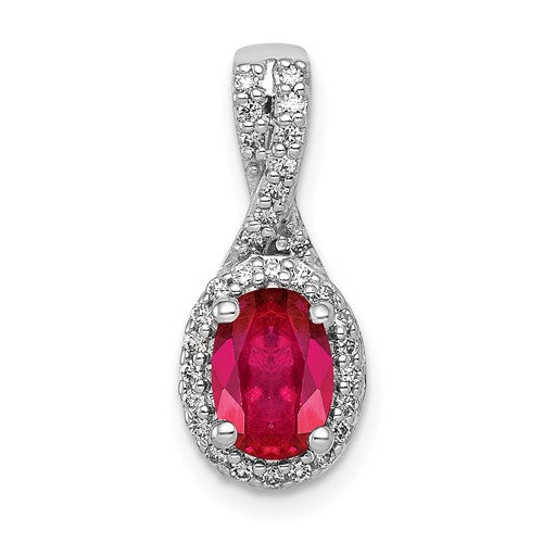 14k-white-gold-diamond-and-oval-ruby-halo-pendant-SolomonJeweler-Wichita-KS-CustomJewelry