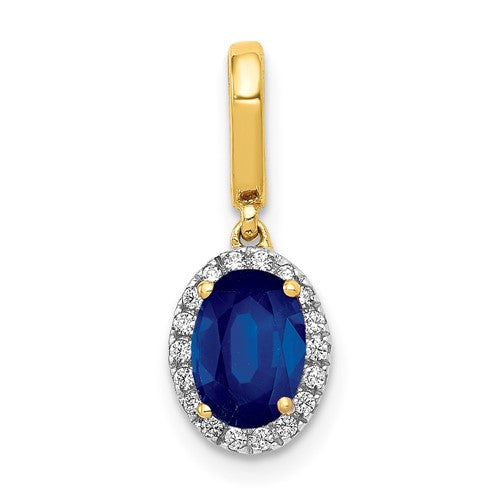 14k-diamond-and-oval-1-05-sapphire-halo-pendant-SolomonJeweler-Wichita-KS-CustomJewelry