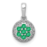 14k-white-gold-diamond-and-emerald-halo-circle-pendant-SolomonJeweler-Wichita-KS-CustomJewelry
