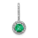 14k-white-gold-diamond-and-emerald-halo-pendant-SolomonJeweler-Wichita-KS-CustomJewelry