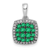 14k-white-gold-diamond-and-50-emerald-square-halo-pendant-SolomonJeweler-Wichita-KS-CustomJewelry