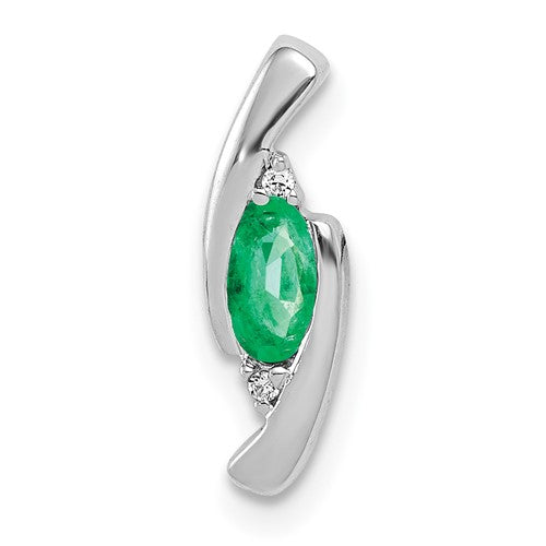 14k-white-gold-fancy-diamond-and-emerald-pendant-SolomonJeweler-Wichita-KS-CustomJewelry