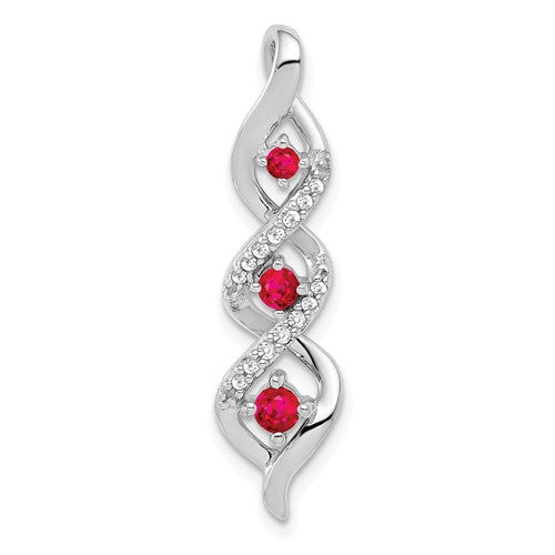 14k-white-gold-diamond-and-25-ruby-twisted-3-stone-chain-slide-SolomonJeweler-Wichita-KS-CustomJewelry
