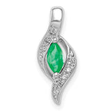 14k-white-gold-diamond-and-marquise-emerald-pendant-SolomonJeweler-Wichita-KS-CustomJewelry