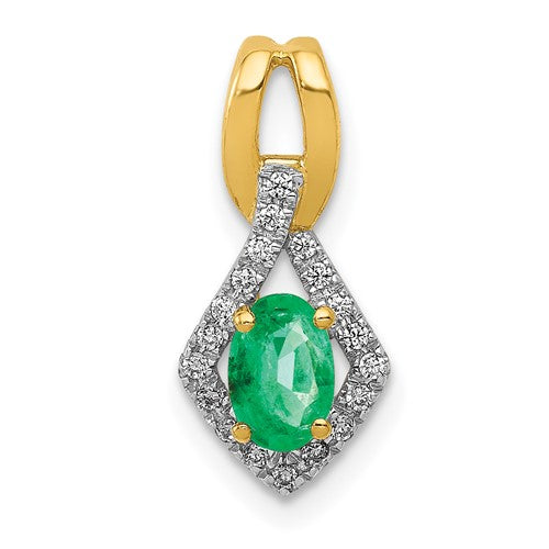 14k-fancy-diamond-and-oval-emerald-pendant-SolomonJeweler-Wichita-KS-CustomJewelry