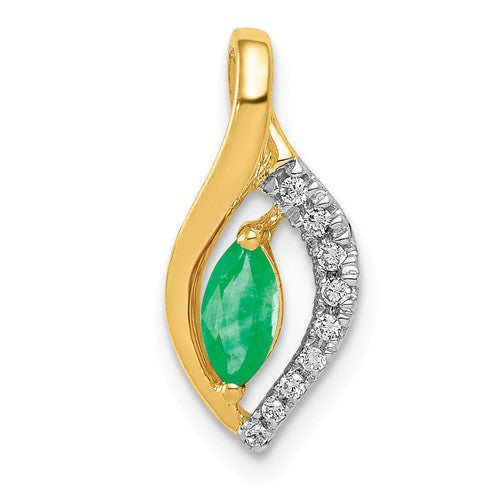 14k-diamond-and-marquise-emerald-pendant-SolomonJeweler-Wichita-KS-CustomJewelry