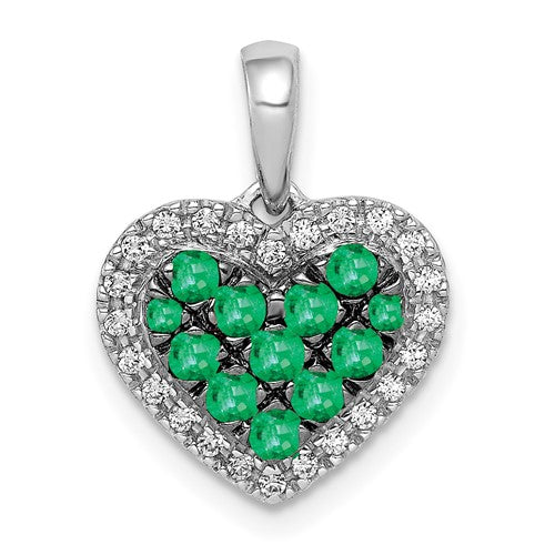 14k-white-gold-w-black-rhodium-diamond-emerald-heart-pendant-SolomonJeweler-Wichita-KS-CustomJewelry