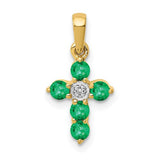 14k-emerald-and-diamond-cross-pendant-SolomonJeweler-Wichita-KS-CustomJewelry